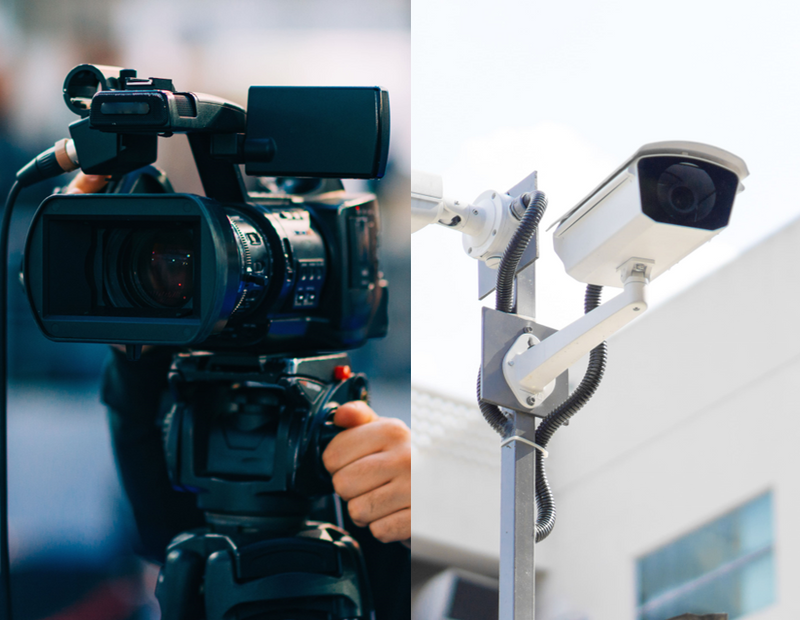 Outdoor professional video surveillance camera system relying on BNC or TNC type coaxial connectors for secure video feeds.