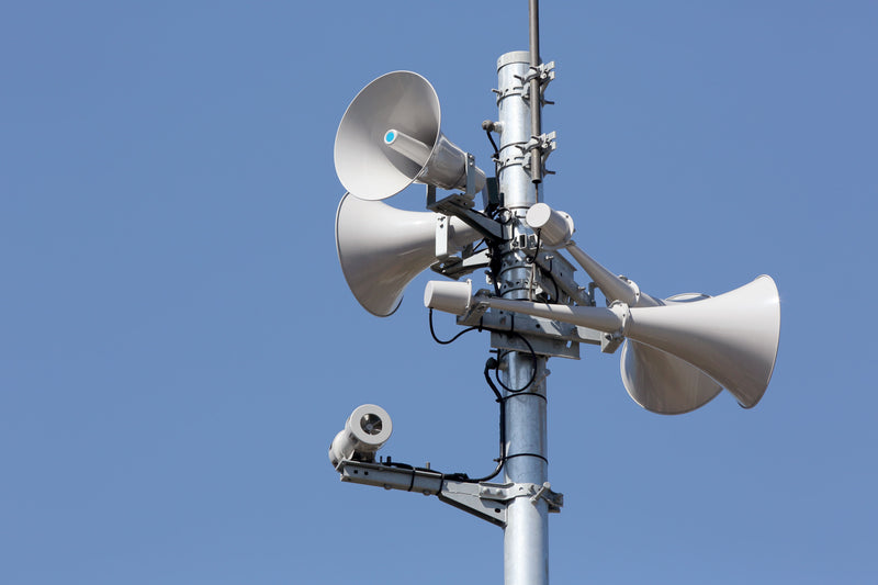 Disaster prevention radio communication tower antennas using robust N-type coaxial connectors for critical public safety alerts.