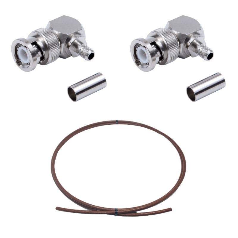 BNC Plug(Right Angle) to BNC Plug(Right Angle) Cable Using RG-142B/U Coax