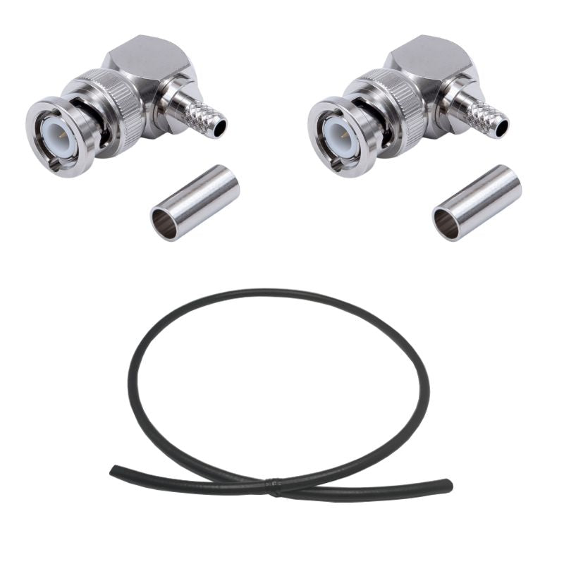 BNC Plug(Right Angle) to Plug(Right Angle) Cable Using RG-55A/U Coax