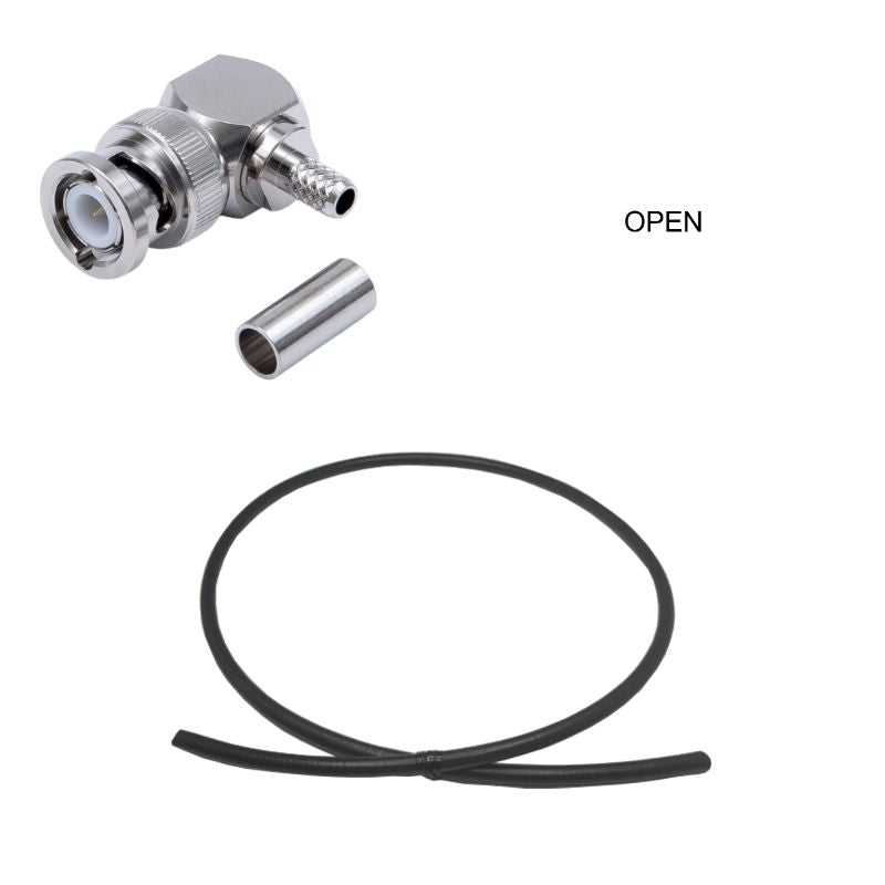 BNC Plug(Right Angle) to Open Cable Using RG-55A/U Coax