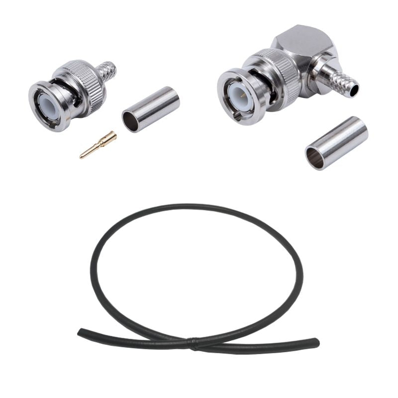BNC plug to plug (right-angle) cable using RG-55A/U coax