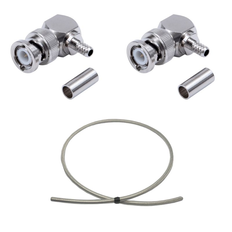 BNC Plug(Right Angle) to Plug(Right Angle) Cable Using RG-55/U Coax