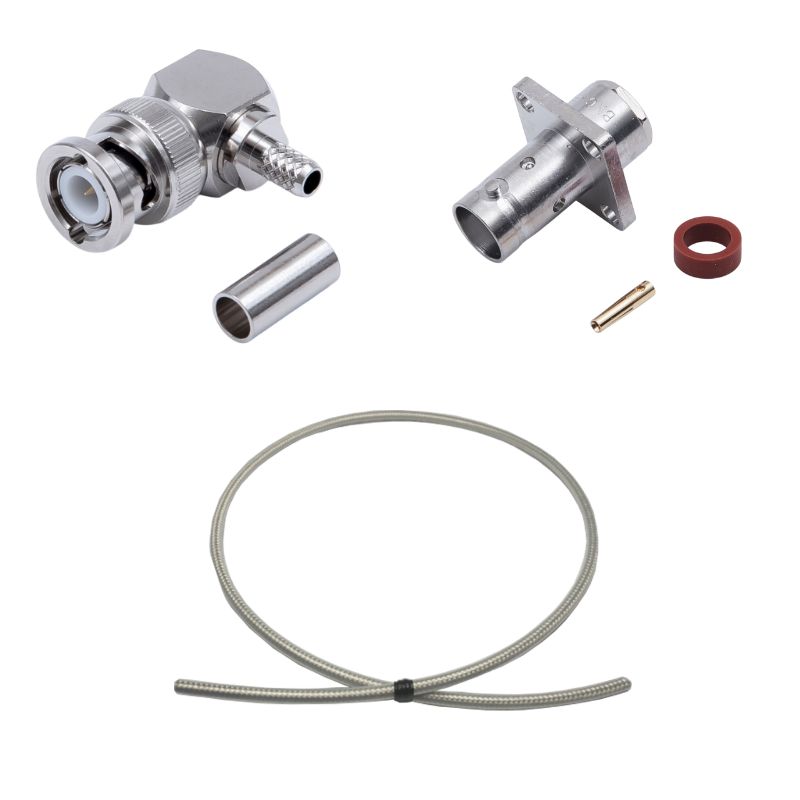 BNC Plug(Right Angle) to Jack(Flange) Cable Using RG-55/U Coax
