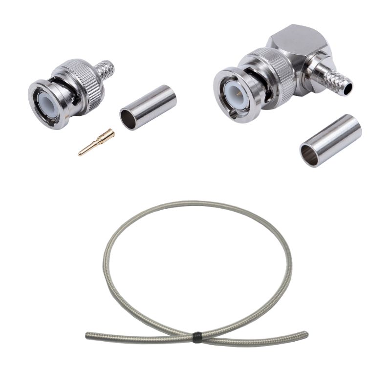 BNC Plug to Plug(Right Angle) Cable Using RG-55/U Coax