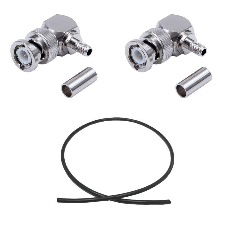 BNC Plug(Right Angle) to Plug(Right Angle) Cable Using RG-58A/U Coax