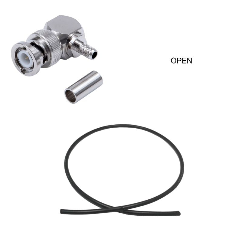 BNC Plug(Right Angle) to Open Cable Using RG-58A/U Coax