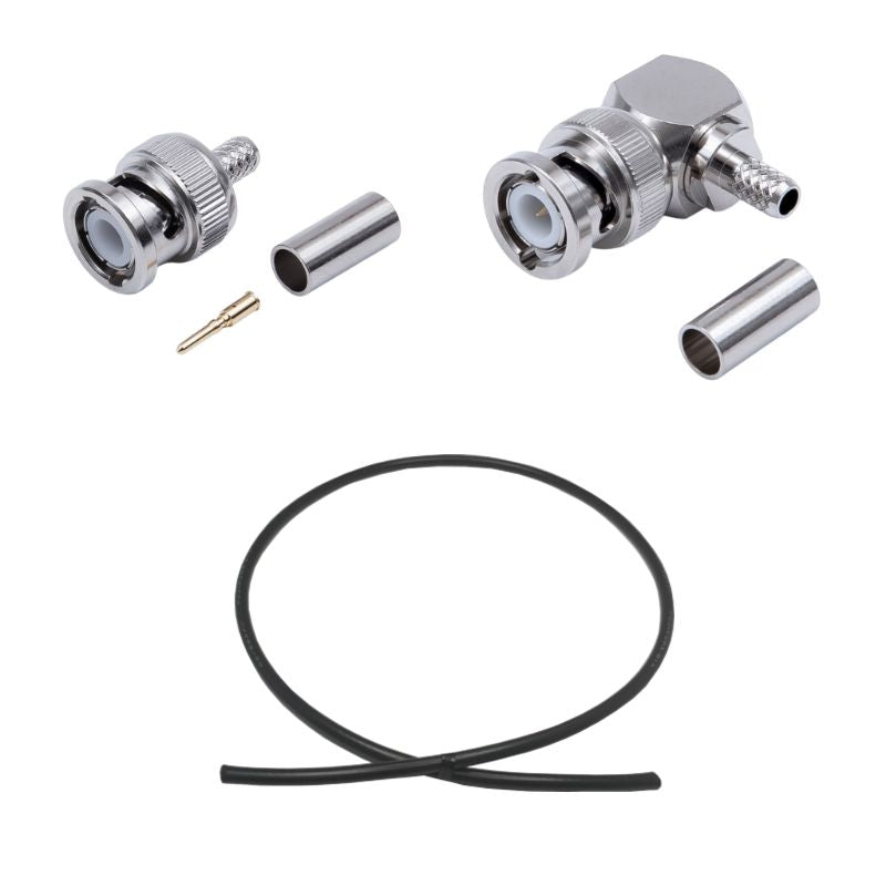 BNC Plug to Plug(Right Angle) Cable Using RG-58A/U Coax