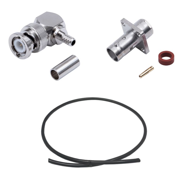 BNC Plug(Right Angle) to Jack(Flange) Cable Using RG-58/U Coax
