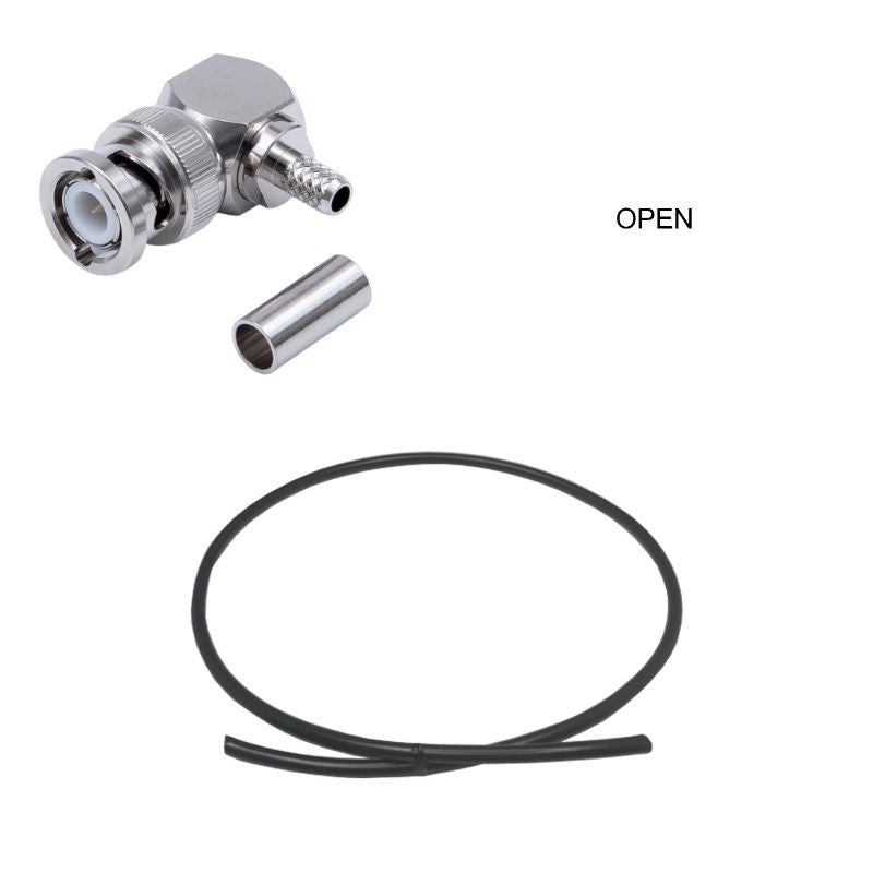 BNC Plug(Right Angle) to Open Cable Using RG-58/U Coax