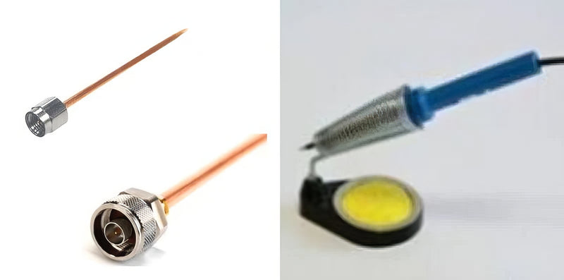 The soldering method for attaching coaxial connectors.