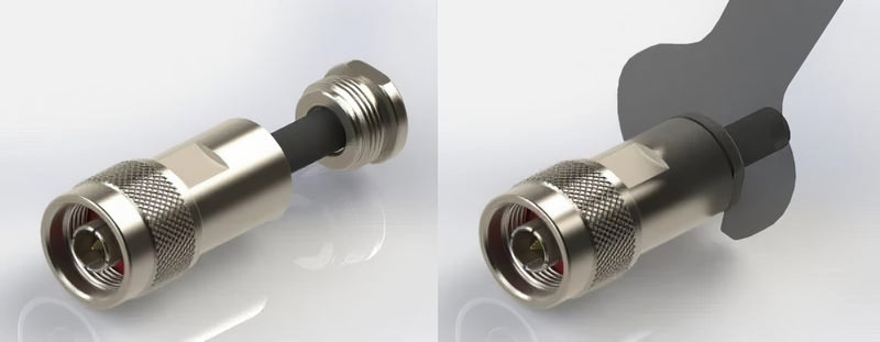 The tightening method for attaching coaxial connectors.