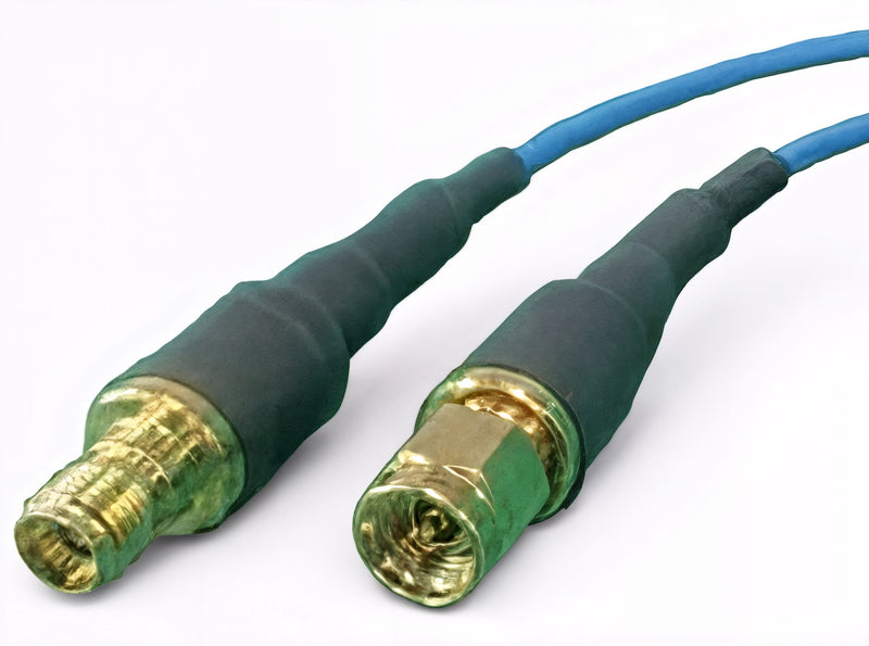 RF cable featuring 2.92 mm plug and jack connectors for high-frequency applications, with durable blue coating.